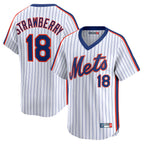 Kooe NY.Mets #18 Darryl Strawberry Player White Cooperstown Collection T-shirt Game Stitched Jerseys