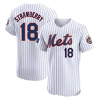 Kooe NY.Mets #18 Darryl Strawberry Player White Home Limited Elite Stitched Jerseys