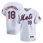 Kooe NY.Mets #18 Darryl Strawberry Player White Home Limited Stitched Jerseys