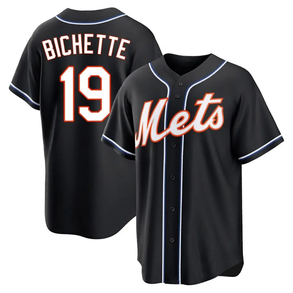 Kooe NY.Mets #19 Bo Bichette Player Black Fashion Out Game Stitched Jerseys