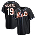 Kooe NY.Mets #19 Bo Bichette Player Black Fashion Out Game Stitched Jerseys