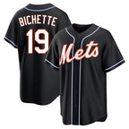 Kooe NY.Mets #19 Bo Bichette Player Black Fashion Out Game Stitched Jerseys