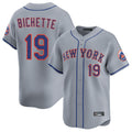 Kooe NY.Mets #19 Bo Bichette Player Gray Road Limited Home Stitched Jerseys