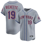 Kooe NY.Mets #19 Bo Bichette Player Gray Road Limited Home Stitched Jerseys