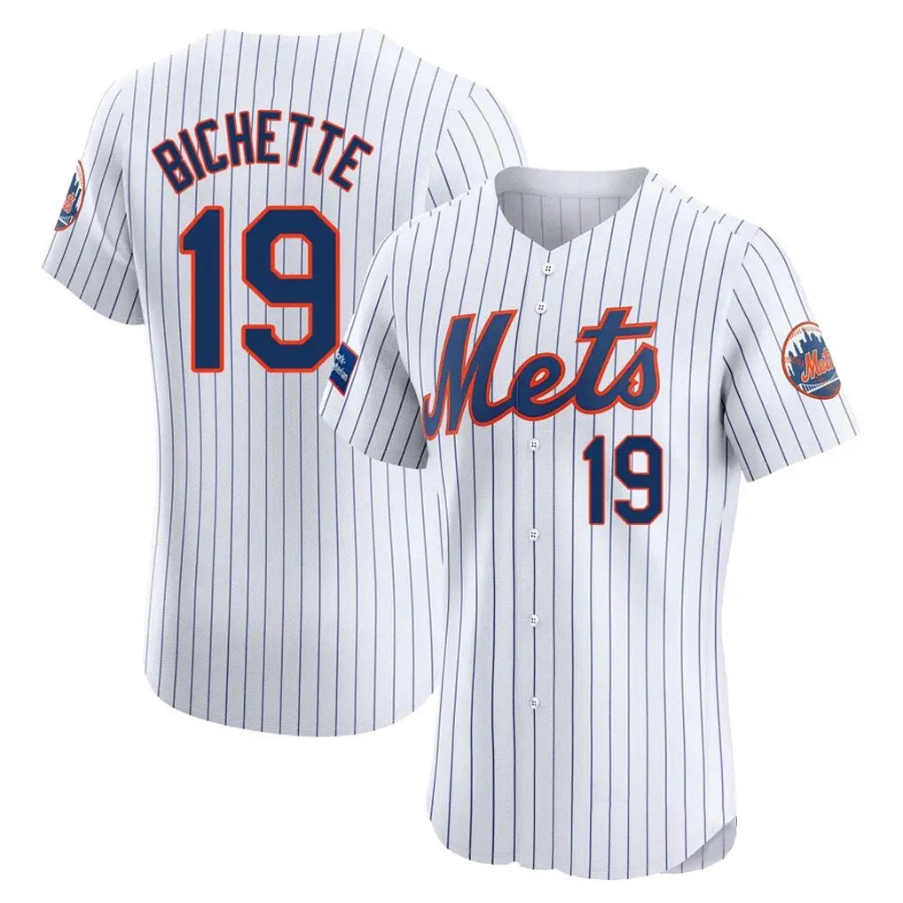 Kooe NY.Mets #19 Bo Bichette Player White Home Limited Elite Stitched Jerseys