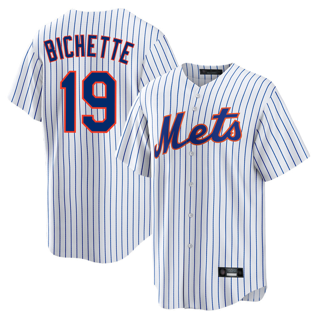Kooe NY.Mets #19 Bo Bichette Player White Home Replica Stitched Jerseys