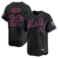 Kooe NY.Mets #22 Juan Soto Player Black Alternate Home Limited Stitched Jerseys