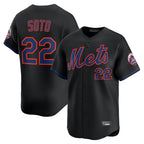 Kooe NY.Mets #22 Juan Soto Player Black Alternate Home Limited Stitched Jerseys