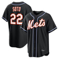 Kooe NY.Mets #22 Juan Soto Player Black Fashion Out Game Stitched Jerseys