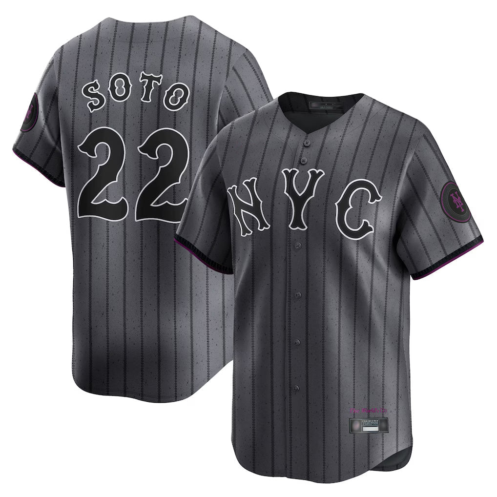 Kooe NY.Mets #22 Juan Soto Player Gray City Connect Limited Stitched Jerseys