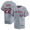 Kooe NY.Mets #22 Juan Soto Player Gray Road Limited Home Stitched Jerseys
