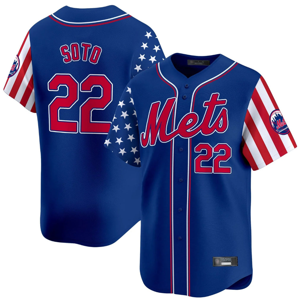 Kooe NY.Mets #22 Juan Soto Player Royal 2025 Independence Day Vapor Premier Limited  Stitched Jerseys