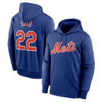 Kooe NY.Mets #22 Juan Soto Player Royal Club Pullover Hoodie Game Stitched Jerseys