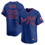 Kooe NY.Mets #22 Juan Soto Player Royal T-shirt Home Limited Elite Stitched Jerseys