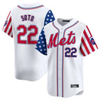 Kooe NY.Mets #22 Juan Soto Player White 2025 Independence Day Vapor Premier Limited  Stitched Jerseys