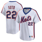 Kooe NY.Mets #22 Juan Soto Player White Cooperstown Collection T-shirt Game Stitched Jerseys