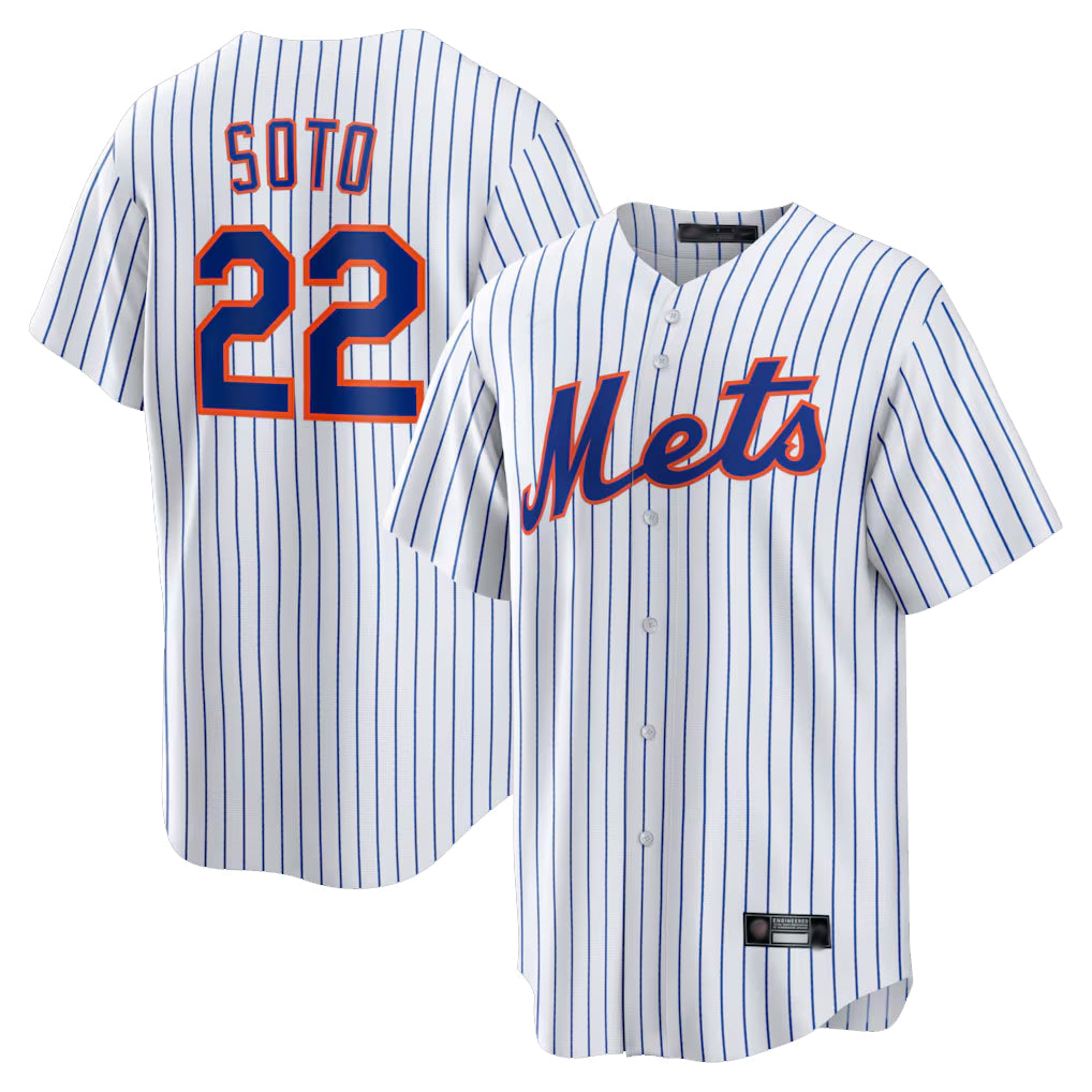 Kooe NY.Mets #22 Juan Soto Player White Home Game Stitched Jerseys
