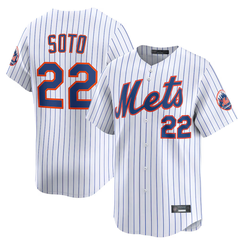 Kooe NY.Mets #22 Juan Soto Player White Home Limited Stitched Jerseys