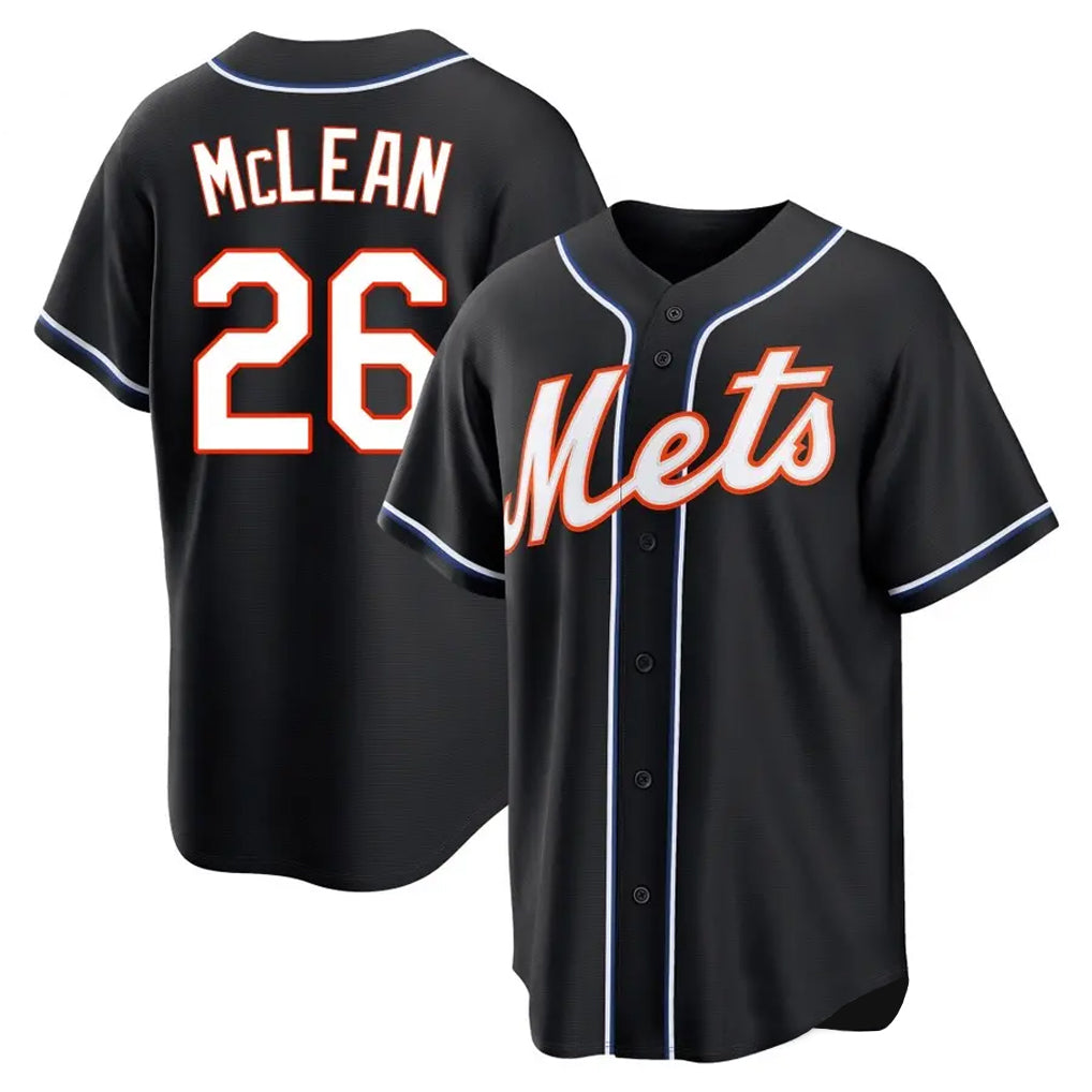 Kooe NY.Mets #26 Nolan McLean Player Black Fashion Out Game Stitched Jerseys