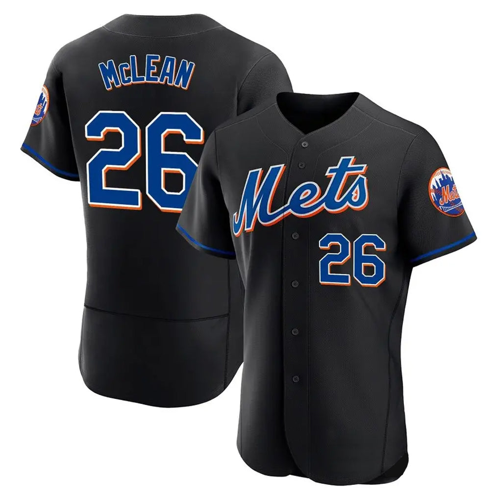 Kooe NY.Mets #26 Nolan McLean Player Black Replica Home Limited Elite Stitched Jerseys