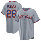 Kooe NY.Mets #26 Nolan McLean Player Gray Road Home Game Stitched Jerseys