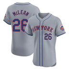 Kooe NY.Mets #26 Nolan McLean Player Gray Road Limited Elite Home Stitched Jerseys