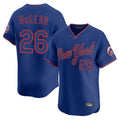 Kooe NY.Mets #26 Nolan McLean Player Royal T-shirt Home Limited Elite Stitched Jerseys