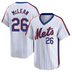 Kooe NY.Mets #26 Nolan McLean Player White Cooperstown Collection T-shirt Game Stitched Jerseys