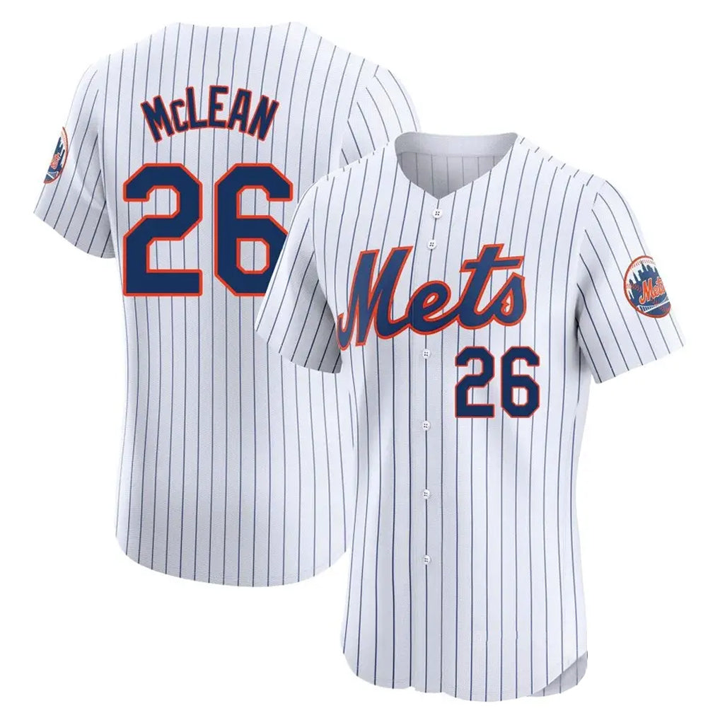 Kooe NY.Mets #26 Nolan McLean Player White Home Limited Elite Stitched Jerseys
