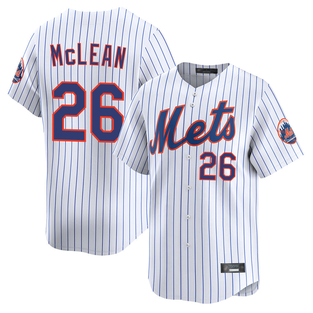 Kooe NY.Mets #26 Nolan McLean Player White Home Replica Stitched Jerseys