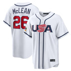 Kooe NY.Mets #26 Nolan McLean Player White USA 2026 World Classic Home Limited Stitched Jerseys
