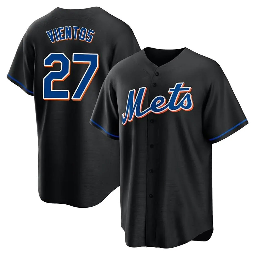 Kooe NY.Mets #27 Mark Vientos Player Black Replica Home Game Stitched Jerseys