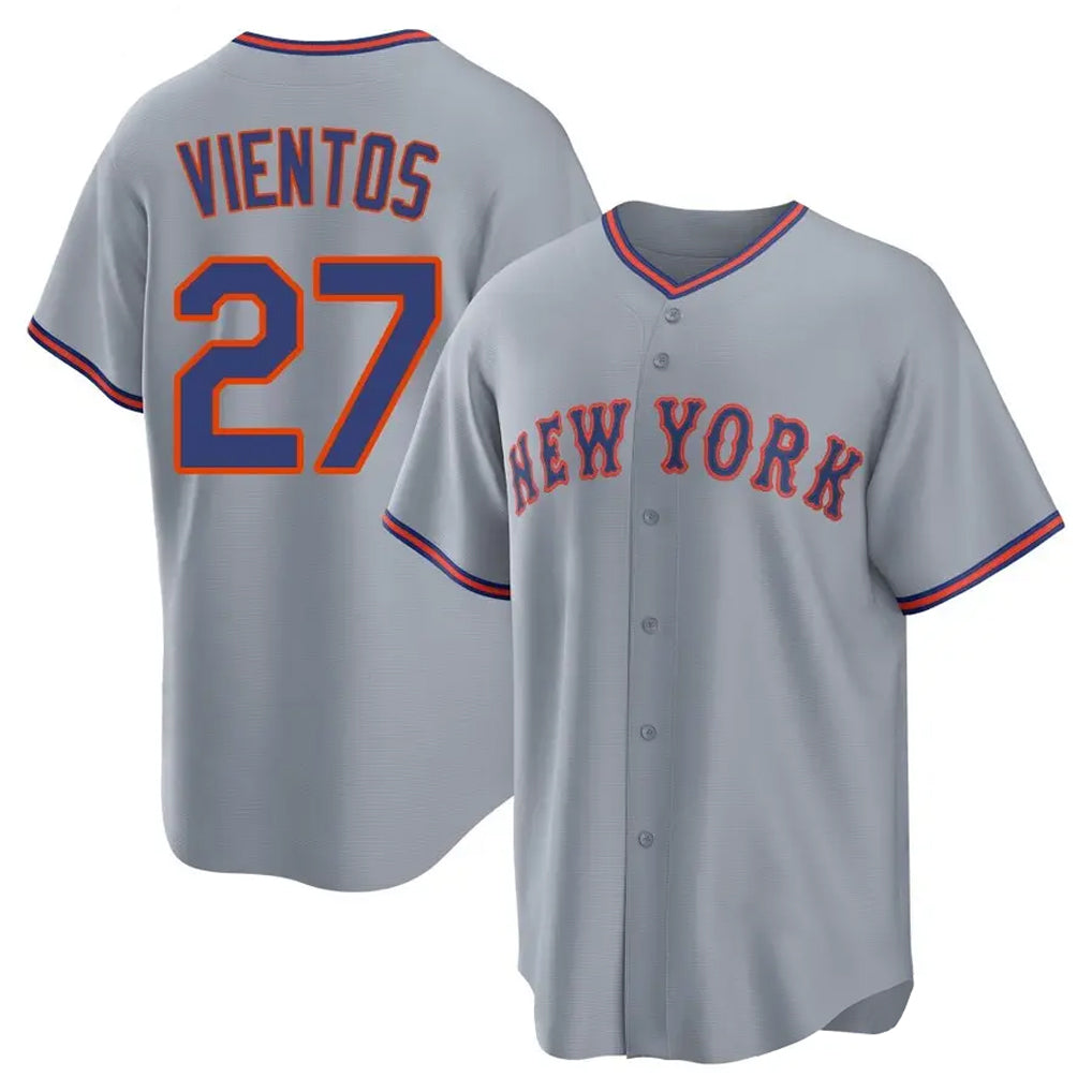 Kooe NY.Mets #27 Mark Vientos Player Gray Road Home Game Stitched Jerseys