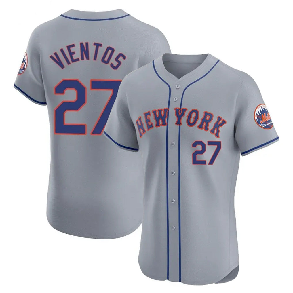 Kooe NY.Mets #27 Mark Vientos Player Gray Road Limited Elite Home Stitched Jerseys