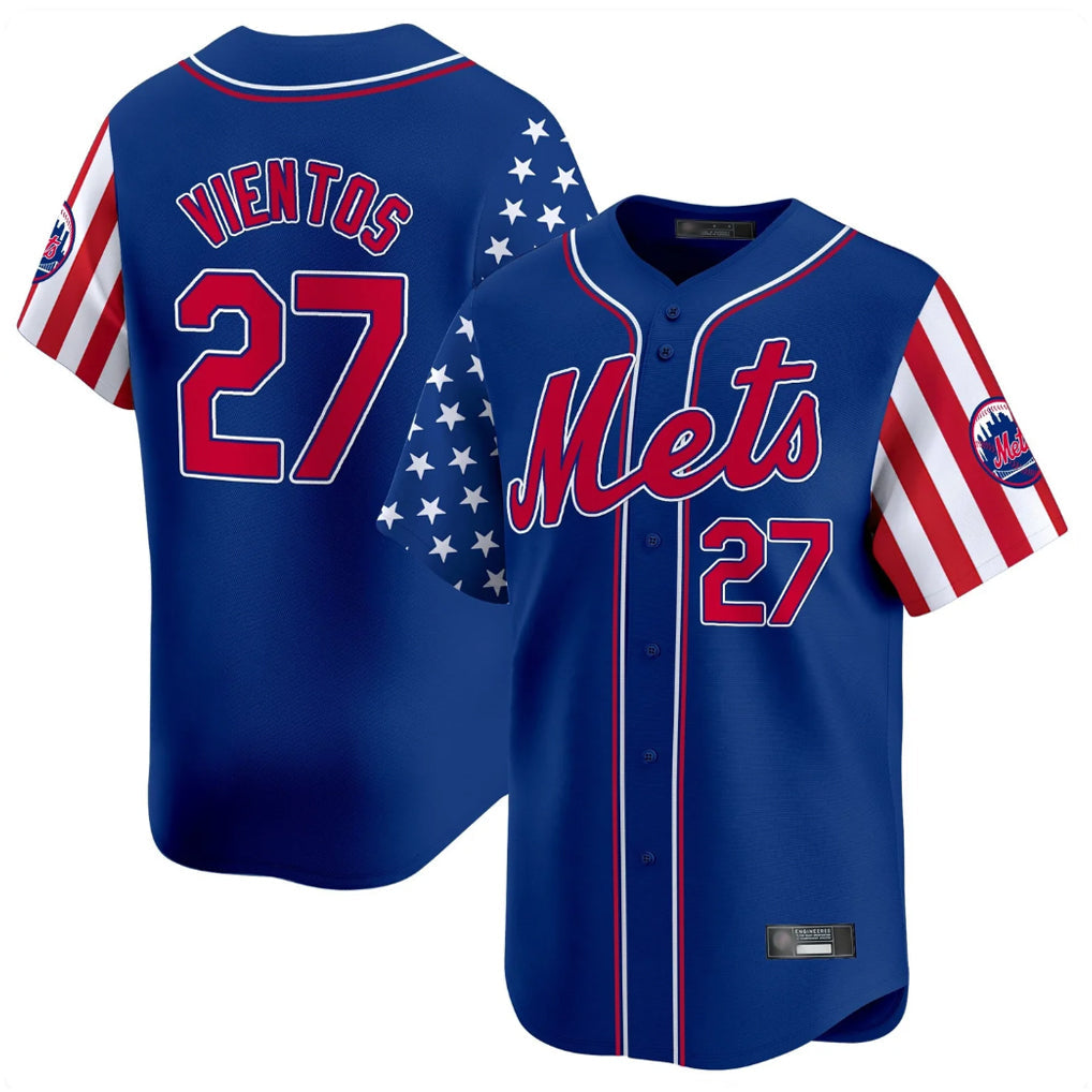Kooe NY.Mets #27 Mark Vientos Player Royal 2025 Independence Day Vapor Premier Limited  Stitched Jerseys