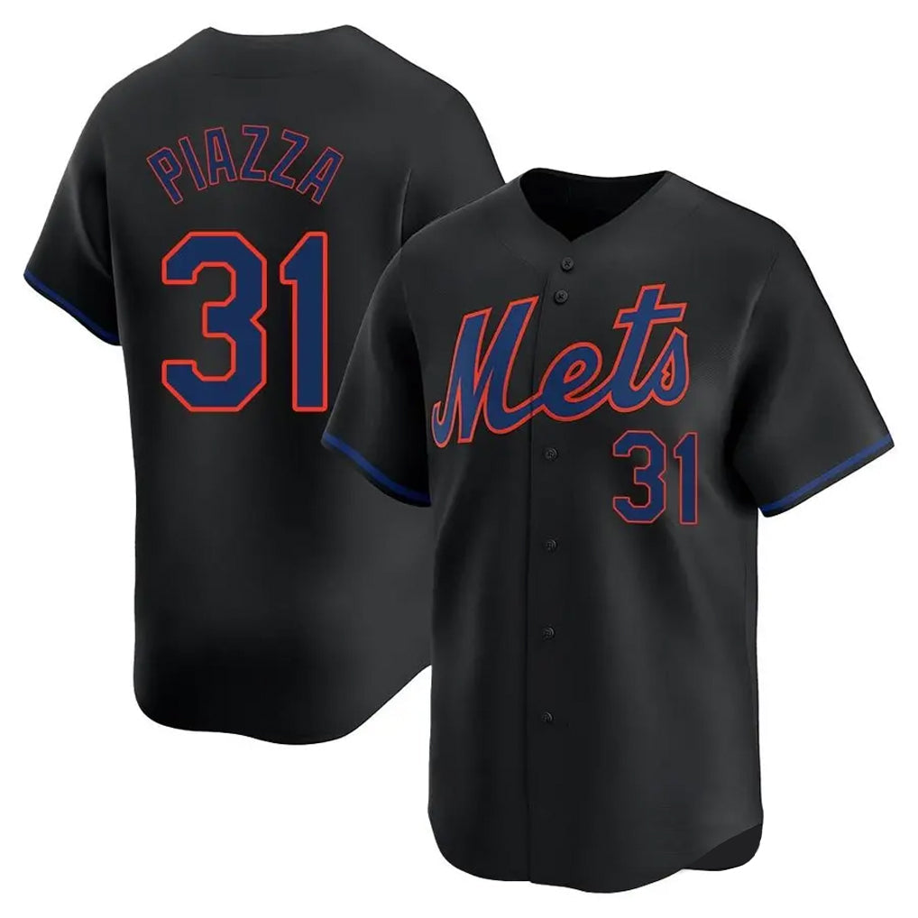 Kooe NY.Mets #31 Mike Piazza Player Black Alternate Home Limited Stitched Jerseys