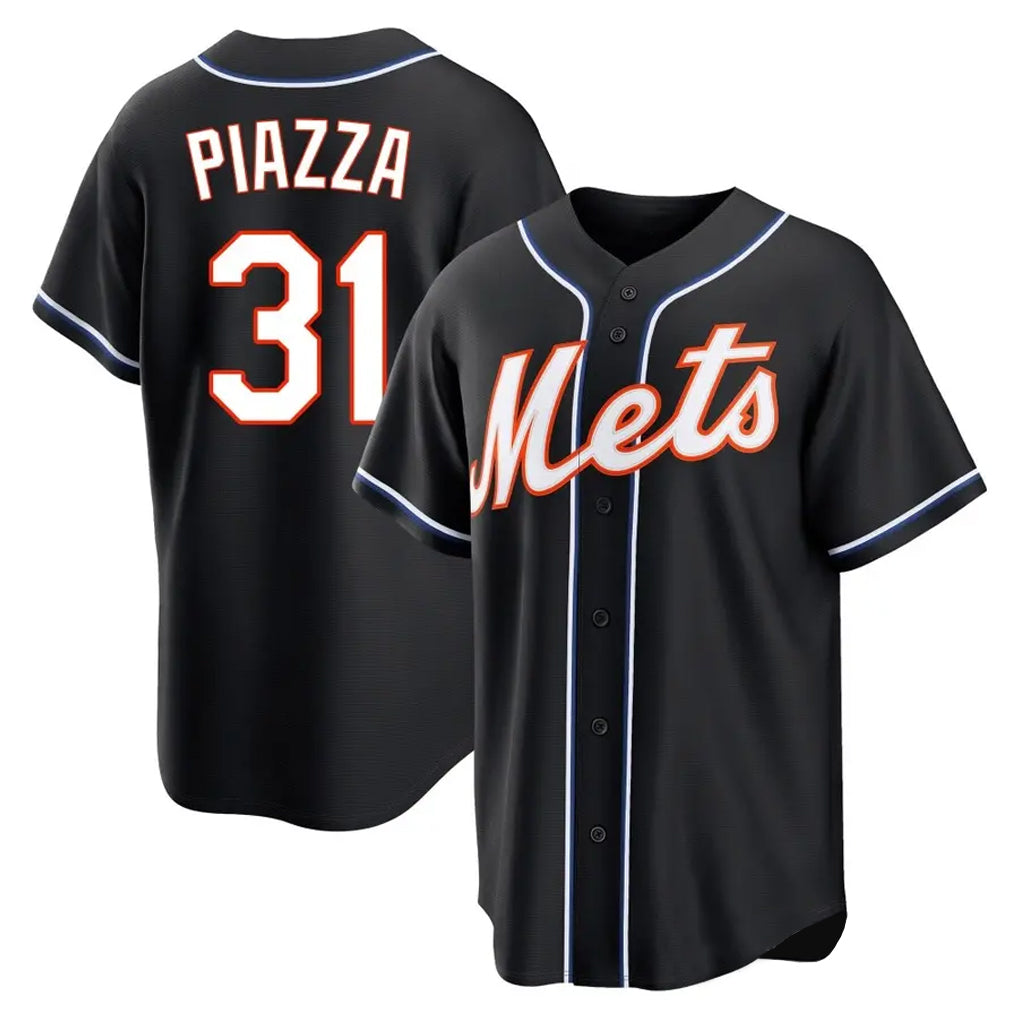 Kooe NY.Mets #31 Mike Piazza Player Black Fashion Out Game Stitched Jerseys