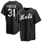 Kooe NY.Mets #31 Mike Piazza Player Black Home Game Stitched Jerseys