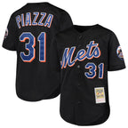 Kooe NY.Mets #31 Mike Piazza Player Black Mitchell & Ness Cooperstown Collection Home Limited Stitched Jerseys