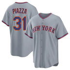 Kooe NY.Mets #31 Mike Piazza Player Gray Road Home Game Stitched Jerseys