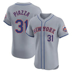 Kooe NY.Mets #31 Mike Piazza Player Gray Road Limited Elite Home Stitched Jerseys