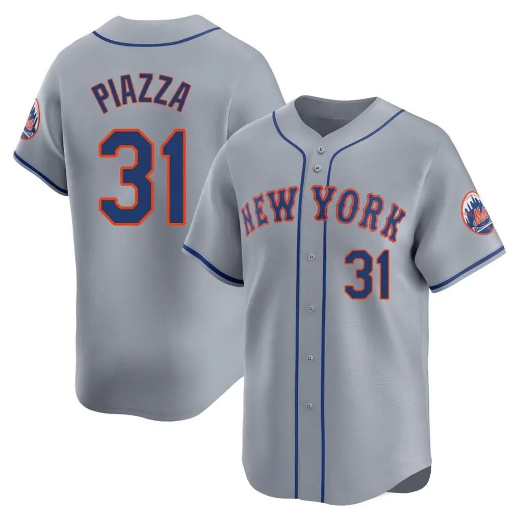 Kooe NY.Mets #31 Mike Piazza Player Gray Road Limited Home Stitched Jerseys