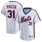 Kooe NY.Mets #31 Mike Piazza Player White Cooperstown Collection T-shirt Game Stitched Jerseys