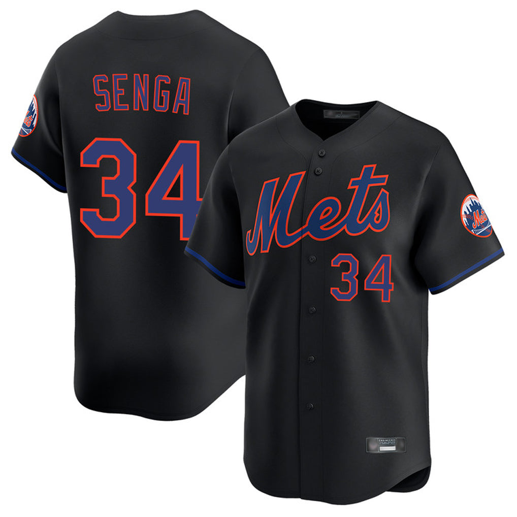 Kooe NY.Mets #34 Kodai Senga Player Black Alternate Home Limited Stitched Jerseys