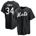 Kooe NY.Mets #34 Kodai Senga Player Black Home Game Stitched Jerseys