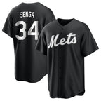 Kooe NY.Mets #34 Kodai Senga Player Black Home Game Stitched Jerseys