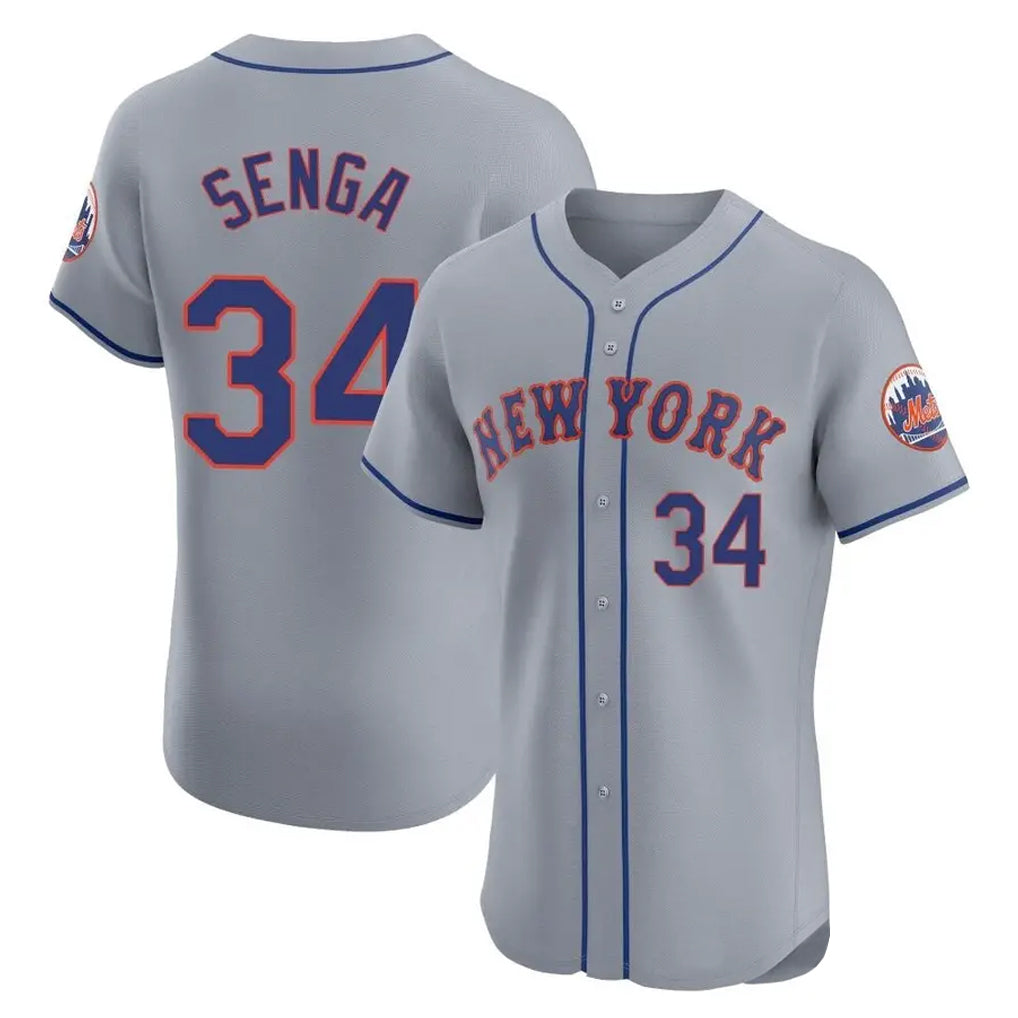 Kooe NY.Mets #34 Kodai Senga Player Gray Road Limited Elite Home Stitched Jerseys