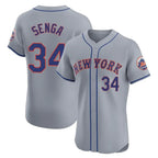 Kooe NY.Mets #34 Kodai Senga Player Gray Road Limited Elite Home Stitched Jerseys