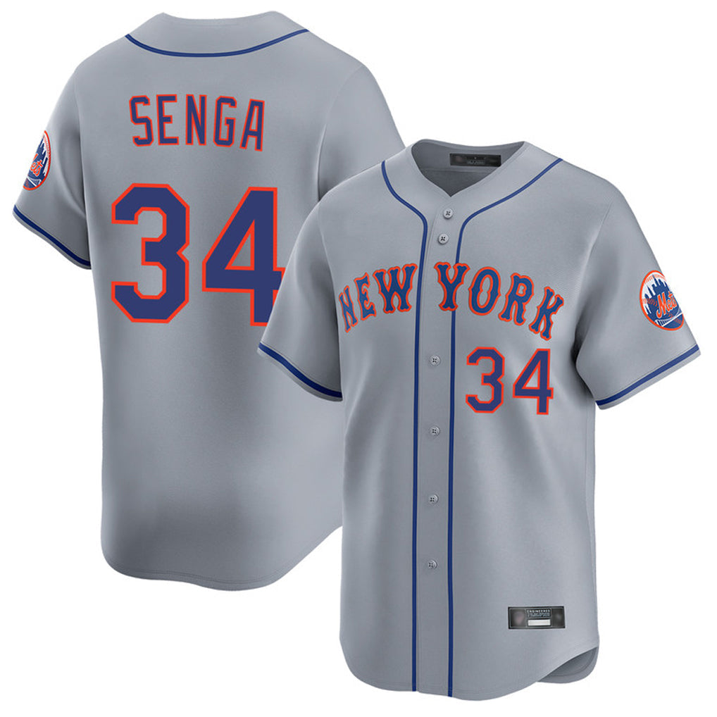 Kooe NY.Mets #34 Kodai Senga Player Gray Road Limited Home Stitched Jerseys