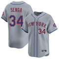 Kooe NY.Mets #34 Kodai Senga Player Gray Road Limited Home Stitched Jerseys